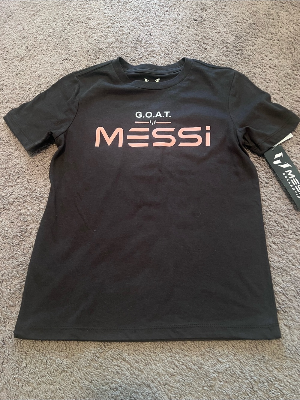 Youth size 8 Messi Collection Black T-Shirt. NWT